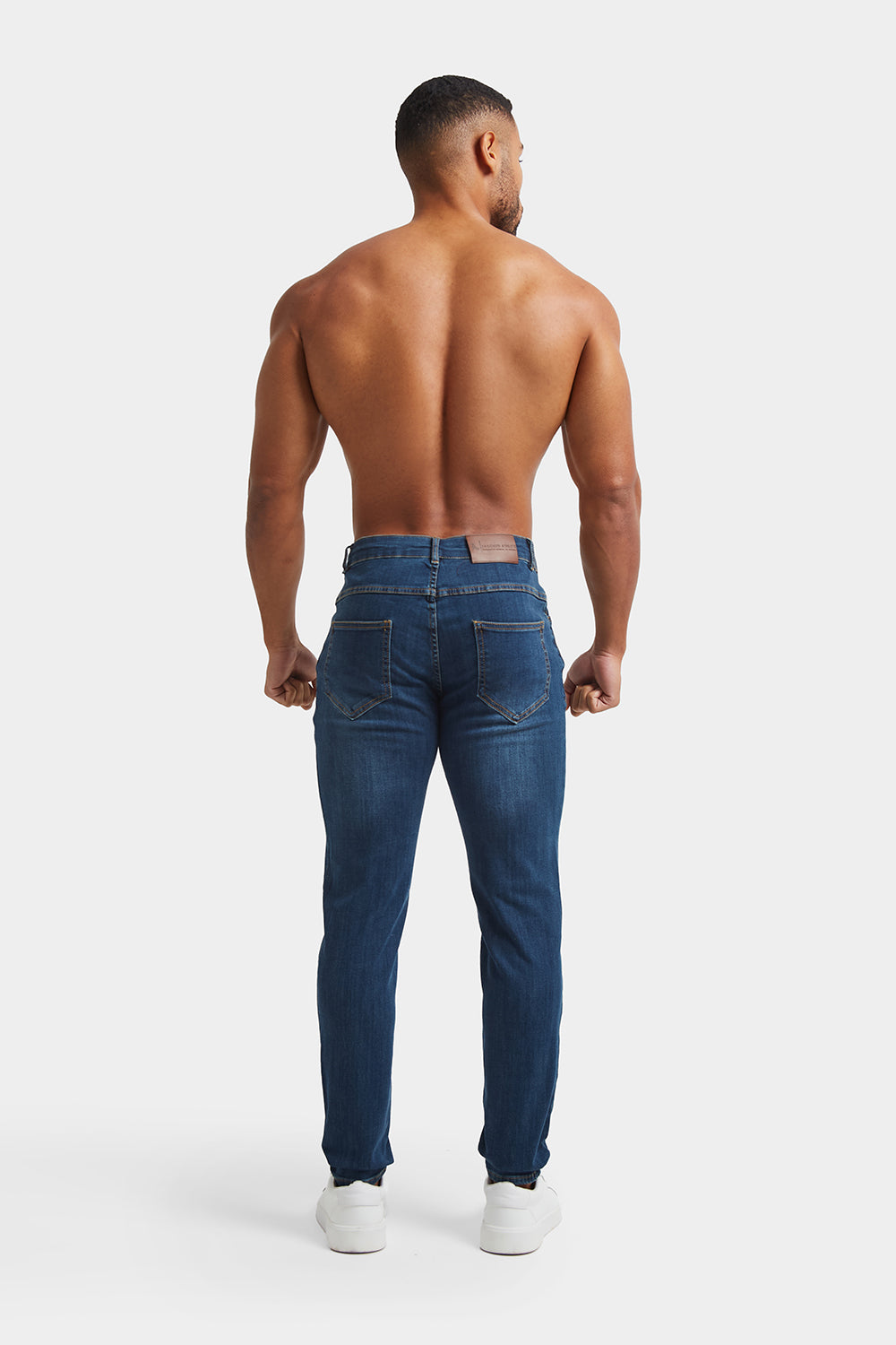 Buy Dark Blue Ankle Length Stretchable Men's Jeans Online