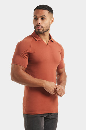 Jersey Buttonless Polo Shirt in Copper - TAILORED ATHLETE - USA