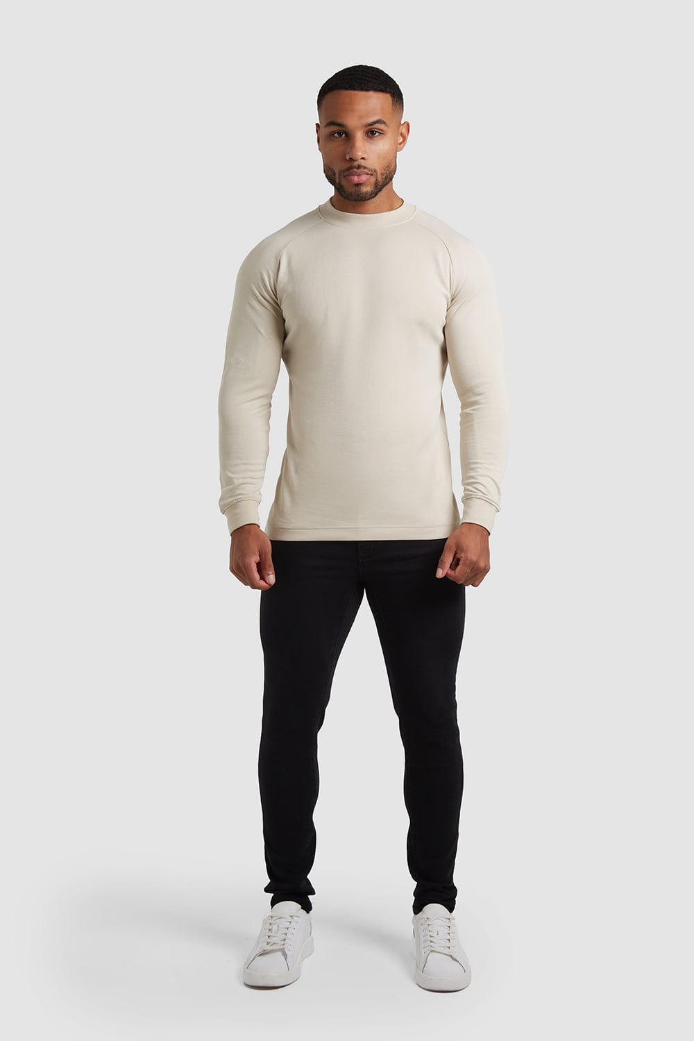 Mock Neck T-Shirt in Stone - TAILORED ATHLETE - USA