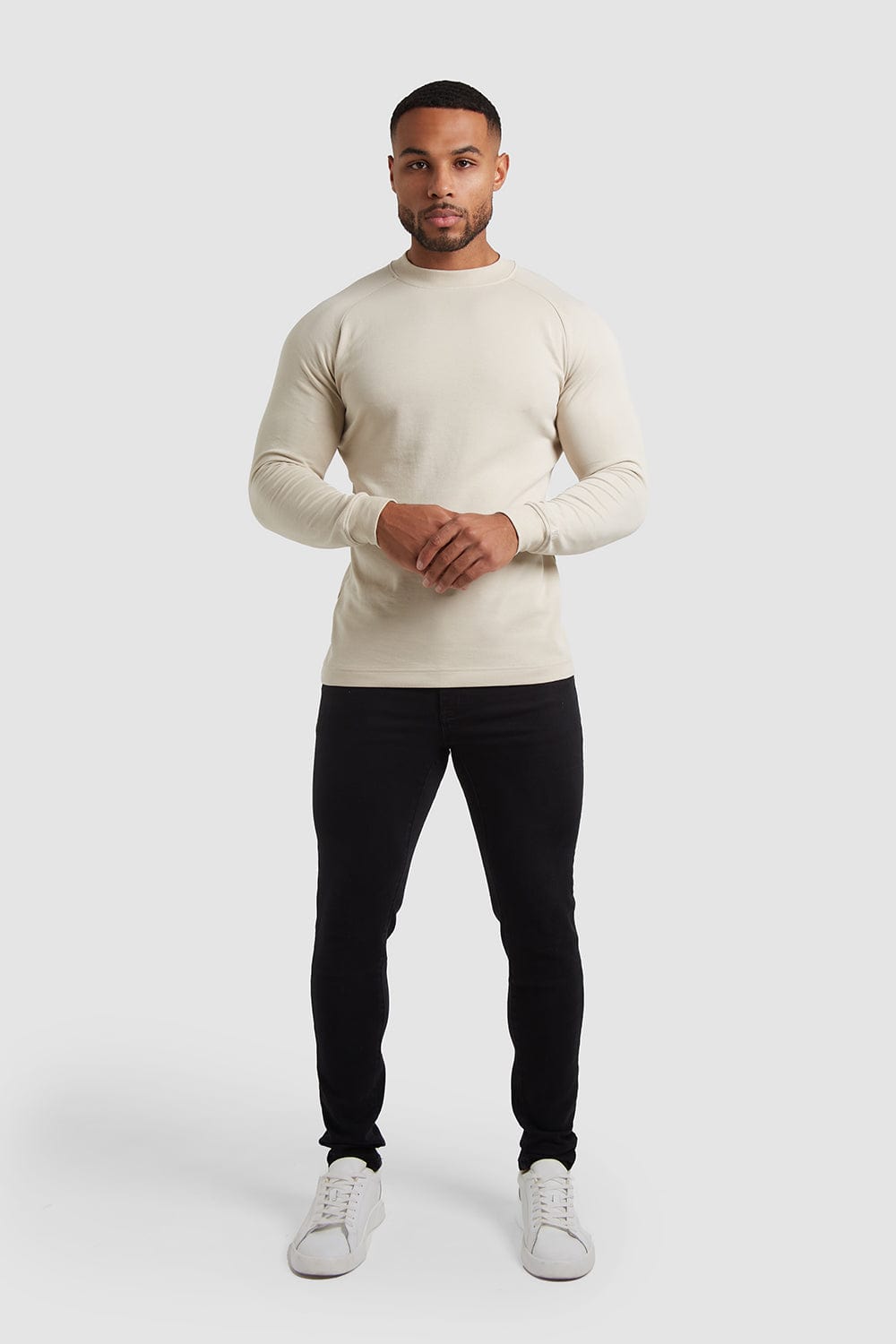 Mock Neck T-Shirt in Stone - TAILORED ATHLETE - USA