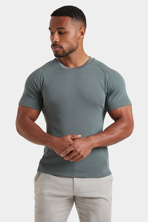 Knit Look T-Shirt in Khaki Grey - TAILORED ATHLETE - USA