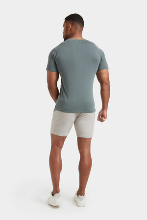 Knit Look T-Shirt in Khaki Grey - TAILORED ATHLETE - USA