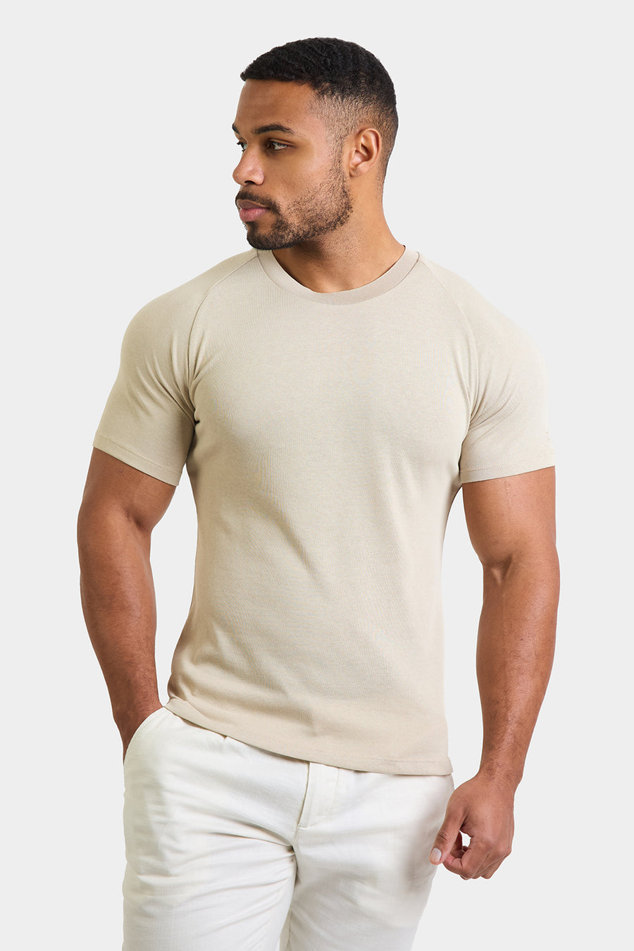 Knit Look T-Shirt in Stone - TAILORED ATHLETE - USA