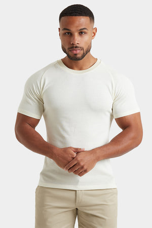 Knit Look T-Shirt in Ecru - TAILORED ATHLETE - USA