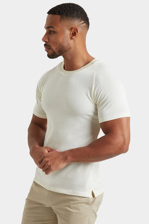 Knit Look T-Shirt in Ecru - TAILORED ATHLETE - USA