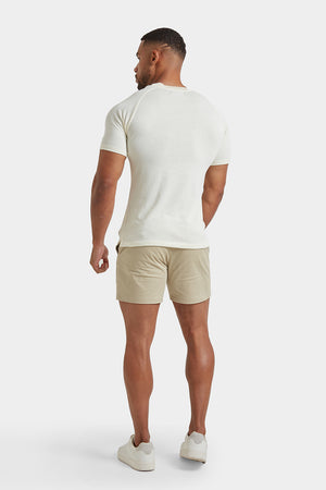 Knit Look T-Shirt in Ecru - TAILORED ATHLETE - USA