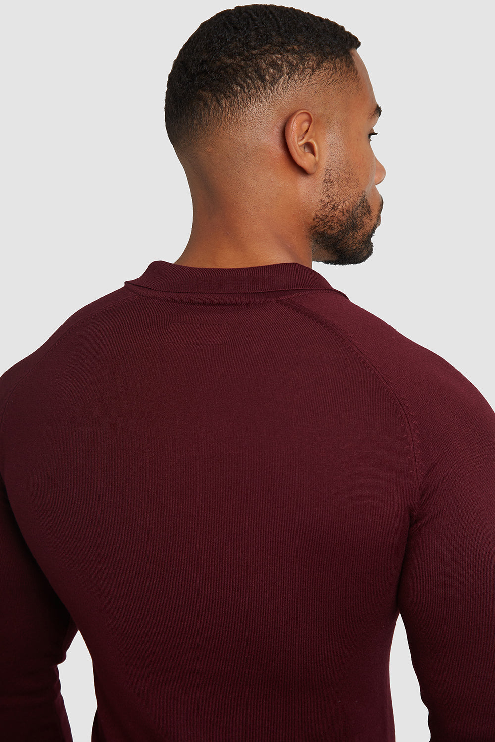 Knitted Polo Shirt in Claret - TAILORED ATHLETE - USA