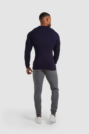 Knitted Polo Shirt in Navy - TAILORED ATHLETE - USA