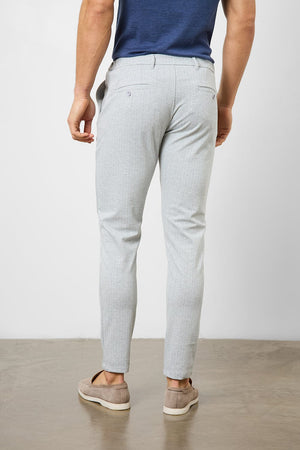 Herringbone Stripe Pants in Pale Grey - TAILORED ATHLETE - USA