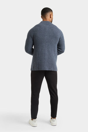 Wool Button Through Cardigan in Dark Grey Marl - TAILORED ATHLETE - USA