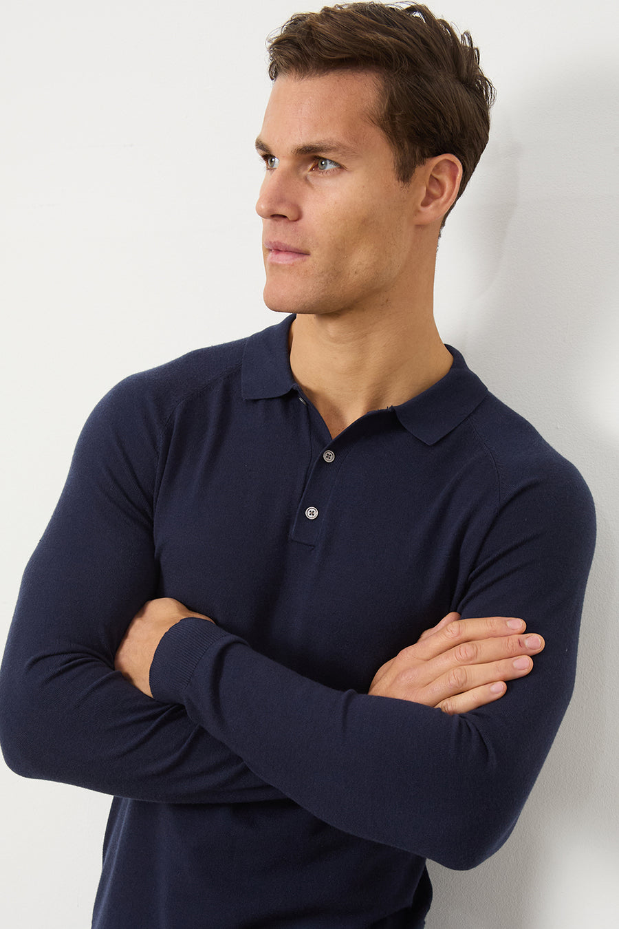 Knitted Polo Shirt in Denim - TAILORED ATHLETE - USA