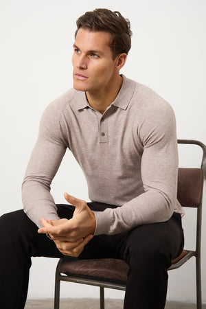 Knitted Polo Shirt in Wheat - TAILORED ATHLETE - USA