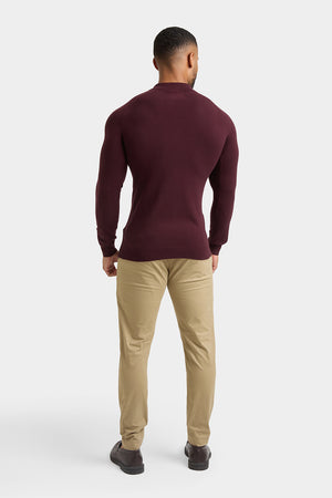 Knitted Polo Shirt in Wine - TAILORED ATHLETE - USA