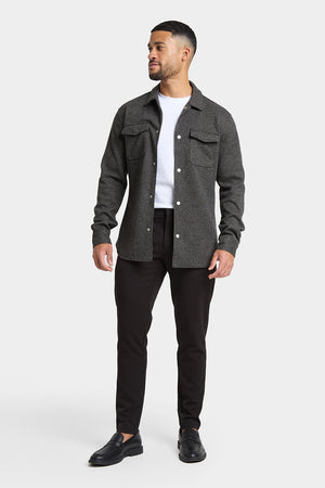 Semi Plain Twin Pocket Overshirt in Charcoal - TAILORED ATHLETE - USA