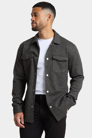 Semi Plain Twin Pocket Overshirt in Charcoal - TAILORED ATHLETE - USA