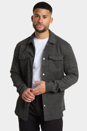 Semi Plain Twin Pocket Overshirt in Charcoal - TAILORED ATHLETE - USA