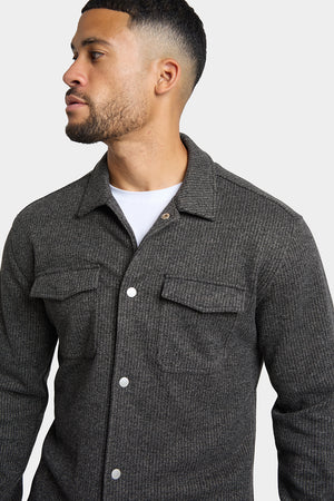 Semi Plain Twin Pocket Overshirt in Charcoal - TAILORED ATHLETE - USA