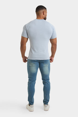 Knit Look T-Shirt in Chalk Blue - TAILORED ATHLETE - USA