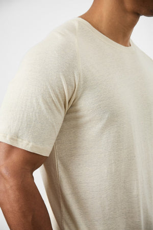 Linen Blend Knit Look T-shirt in Oatmeal - TAILORED ATHLETE - USA