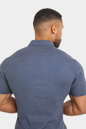 Linen Blend Shirt in Denim - TAILORED ATHLETE - USA