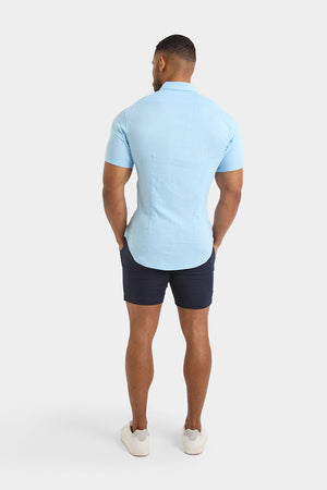 Linen Blend Shirt in Light Blue - TAILORED ATHLETE - USA