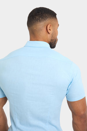 Linen Blend Shirt in Light Blue - TAILORED ATHLETE - USA