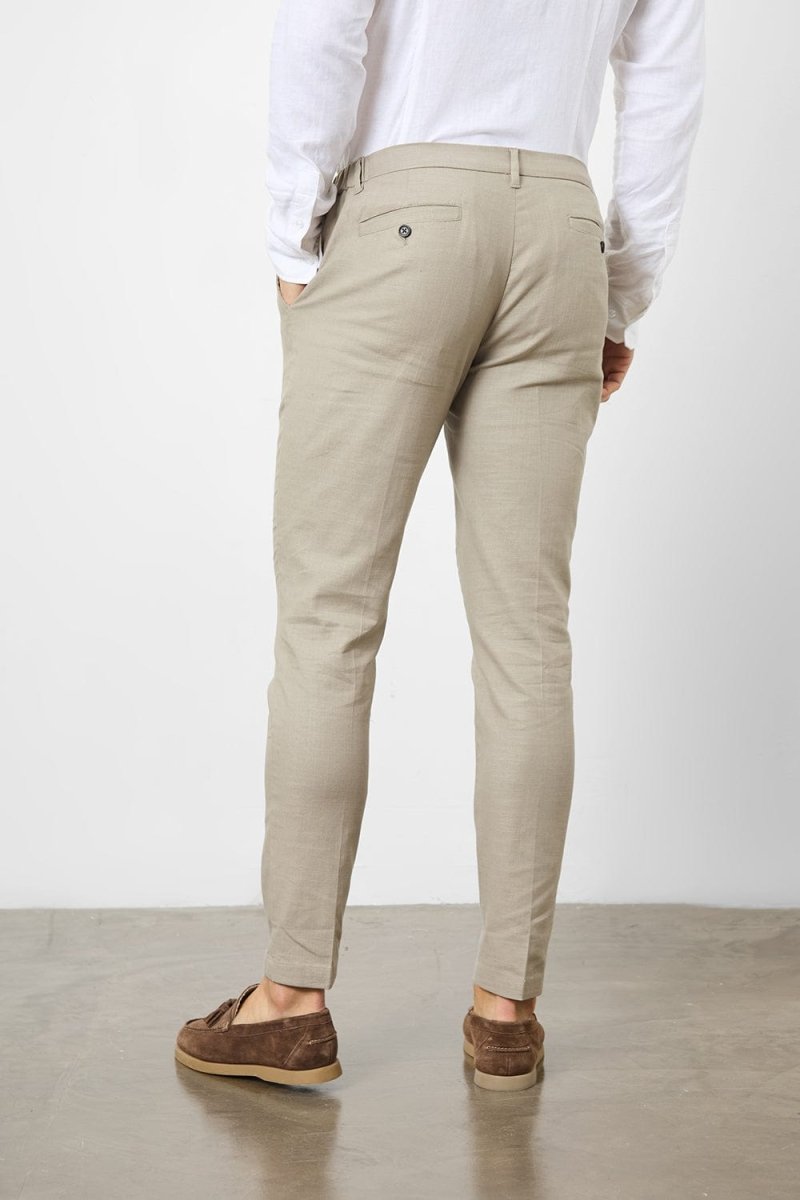 Linen Blend Suit Pants in Dark Stone - TAILORED ATHLETE - USA