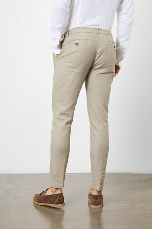 Linen Blend Suit Trousers in Dark Stone - TAILORED ATHLETE - USA