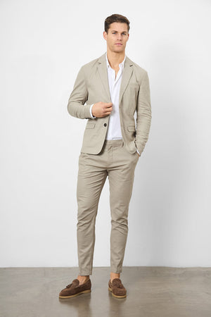 Linen Blend Suit Jacket in Dark Stone - TAILORED ATHLETE - USA