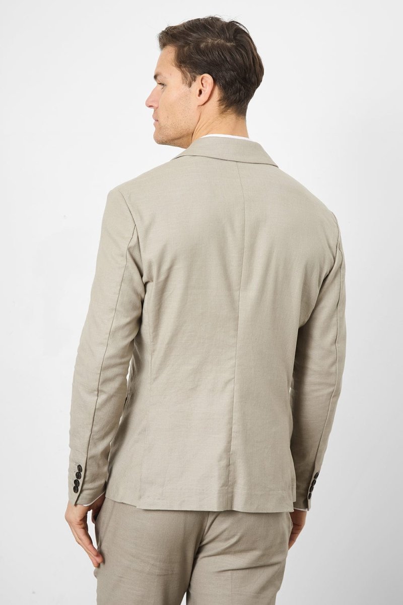 スーツ Llife DOESKIN TAILORED JACKET PANTS Linen Blend Suit Jacket in Dark Stone
