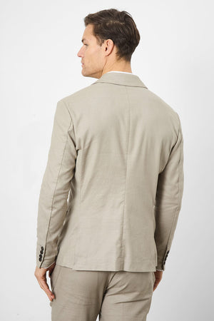 Linen Blend Suit Jacket in Dark Stone - TAILORED ATHLETE - USA