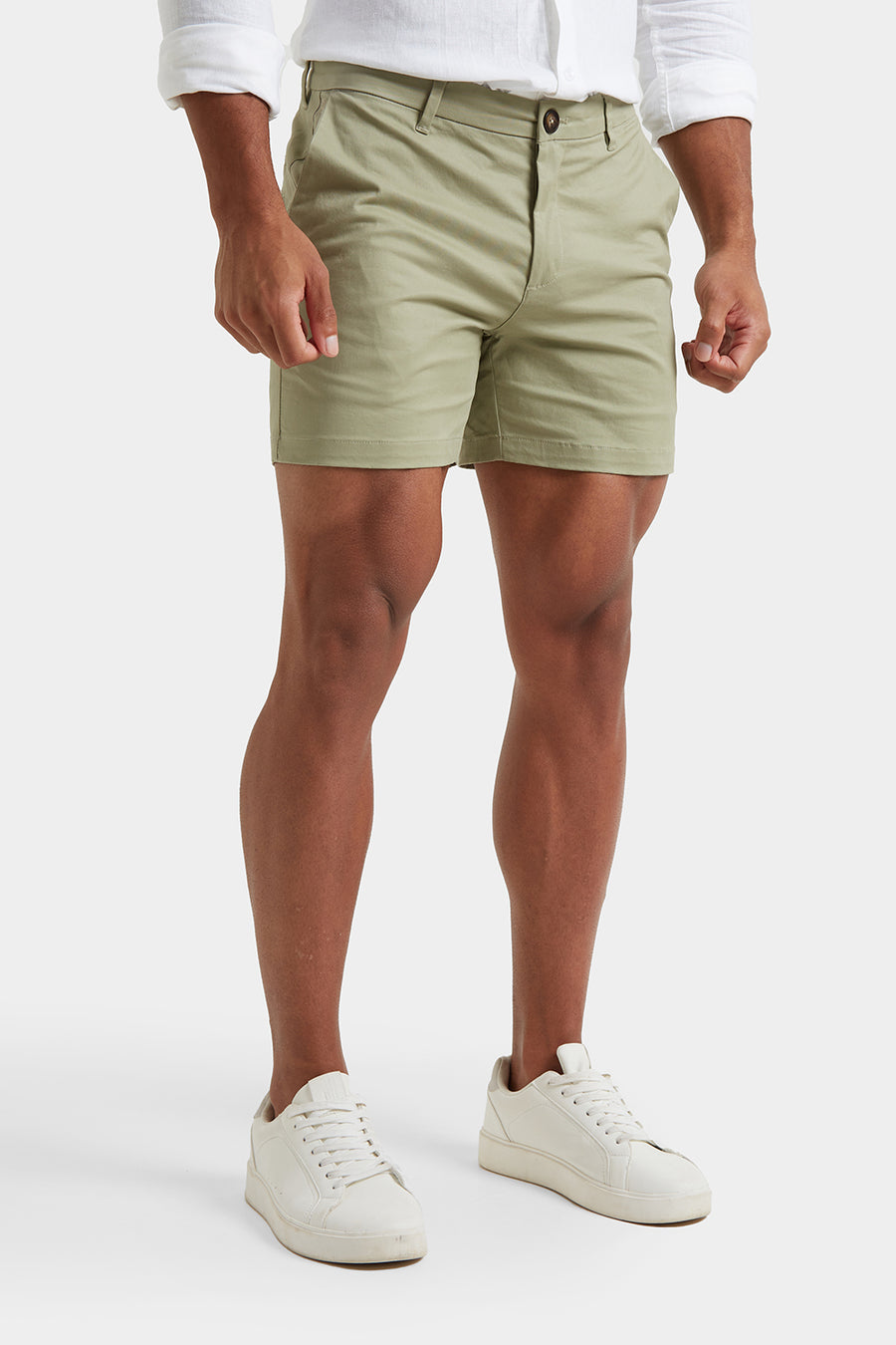 Athletic Fit Chino Shorts 5" in Sage - TAILORED ATHLETE - USA