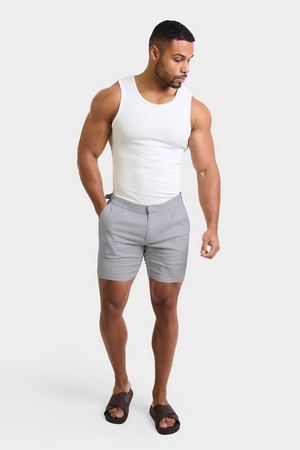 Linen Blend Side Adjuster Shorts in Mole - TAILORED ATHLETE - USA