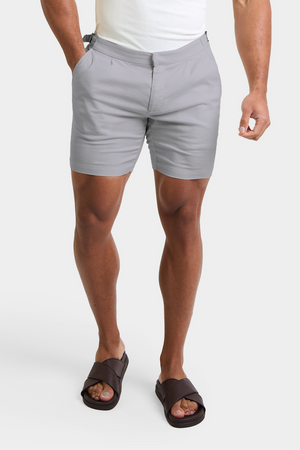 Linen Blend Side Adjuster Shorts in Mole - TAILORED ATHLETE - USA