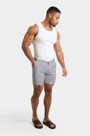 Linen Blend Side Adjuster Shorts in Mole - TAILORED ATHLETE - USA