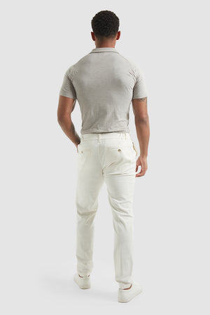 Linen Blend Trousers in Chalk - TAILORED ATHLETE - USA