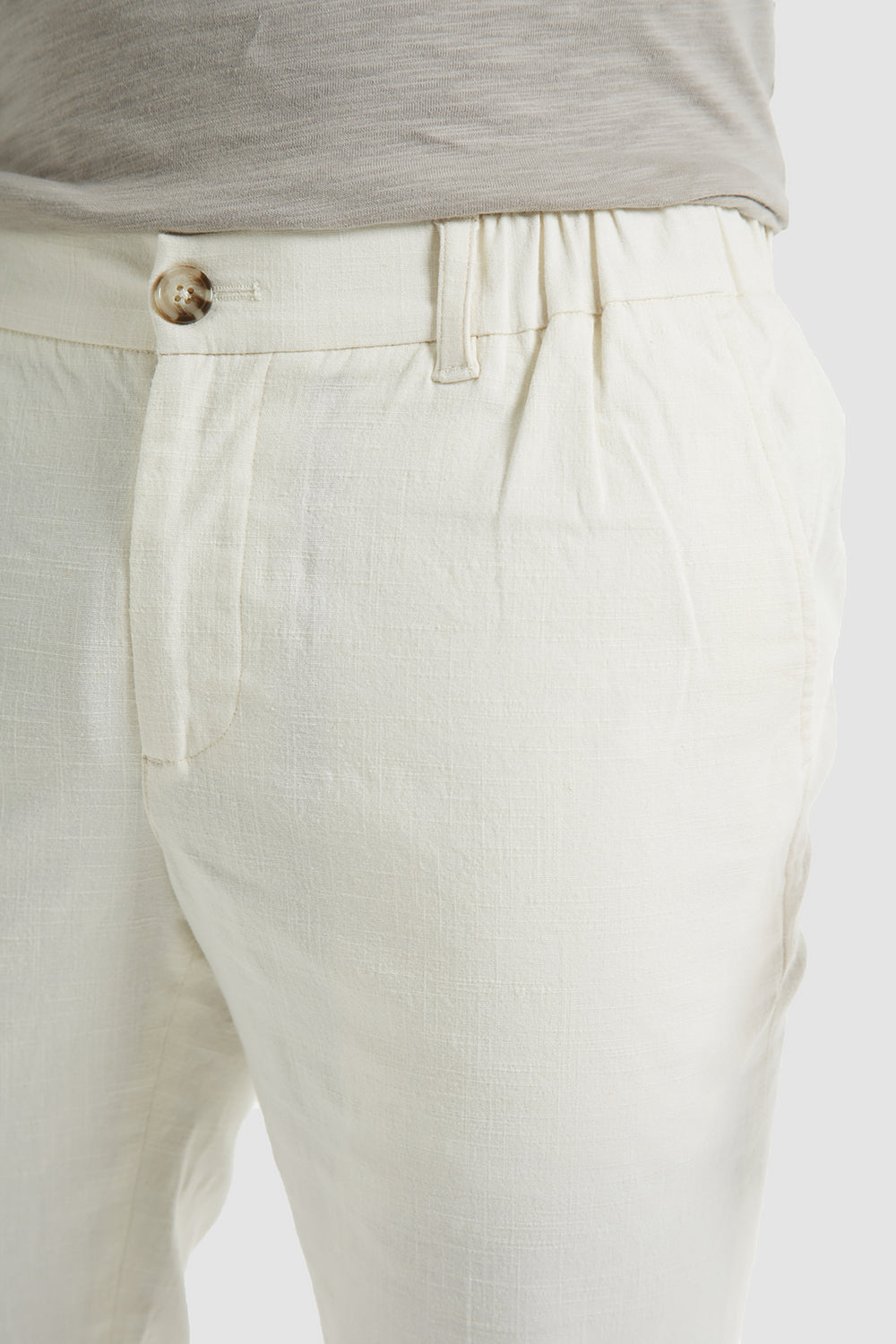 Buy Tahvo Men White Solid Linen Blend Trousers 36 Online at Best Prices  in India  JioMart