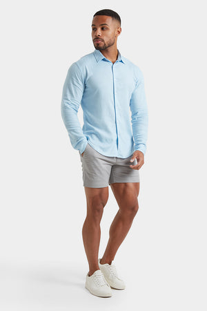 Linen Blend Shirt in Light Blue - TAILORED ATHLETE - USA