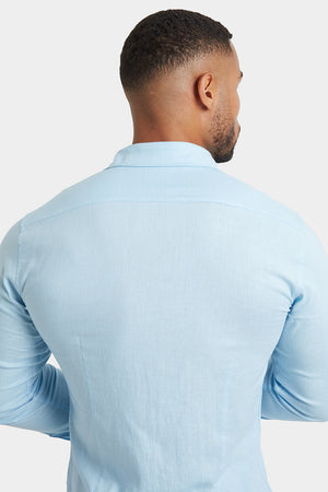 Linen Blend Shirt in Light Blue - TAILORED ATHLETE - USA