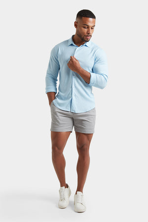 Linen Blend Shirt in Light Blue - TAILORED ATHLETE - USA