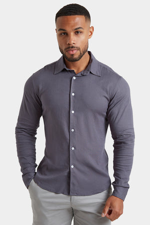 Linen Blend Shirt in Denim - TAILORED ATHLETE - USA