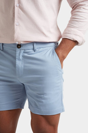 Athletic Fit Chino Shorts 5" in Soft Blue - TAILORED ATHLETE - USA