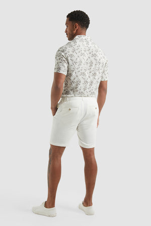 Linen Blend Shorts in Chalk - TAILORED ATHLETE - USA