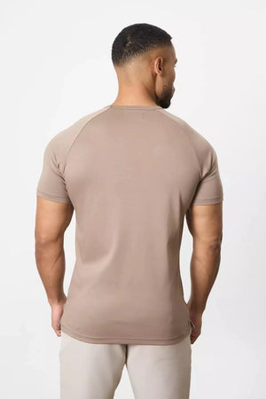 Mercerised Cotton T-Shirt in Mocha - TAILORED ATHLETE - USA