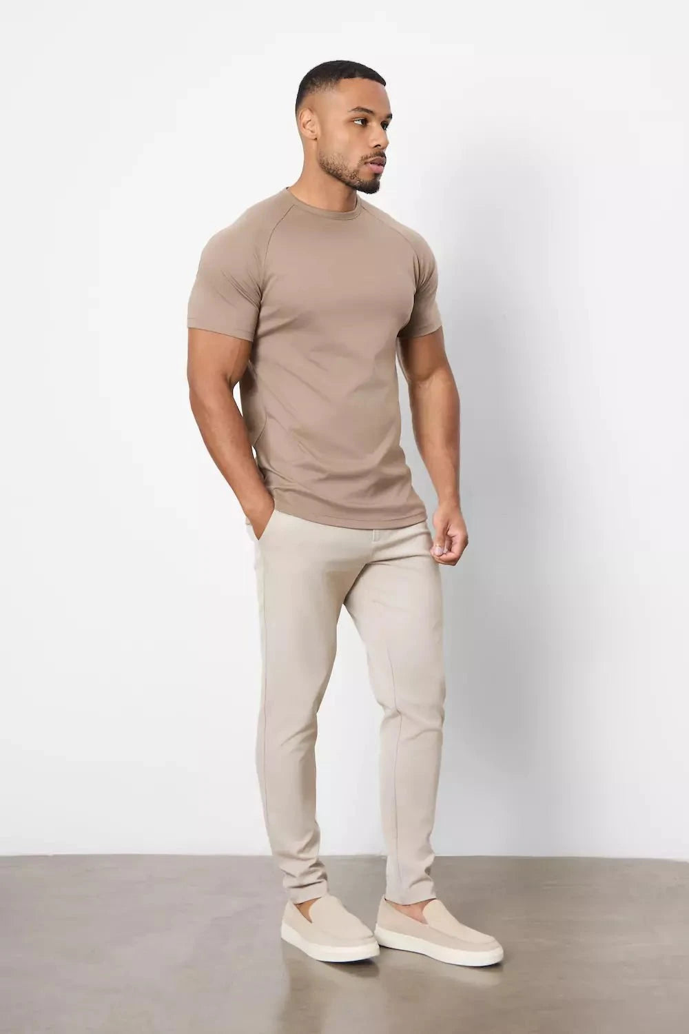 Mercerised Cotton T-Shirt in Mocha - TAILORED ATHLETE - USA