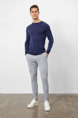 Merino Wool Crew Neck Jumper in Airforce - TAILORED ATHLETE - USA