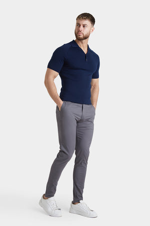 Athletic Fit Cotton Stretch Chino Pants in Dark Grey - TAILORED ATHLETE - USA