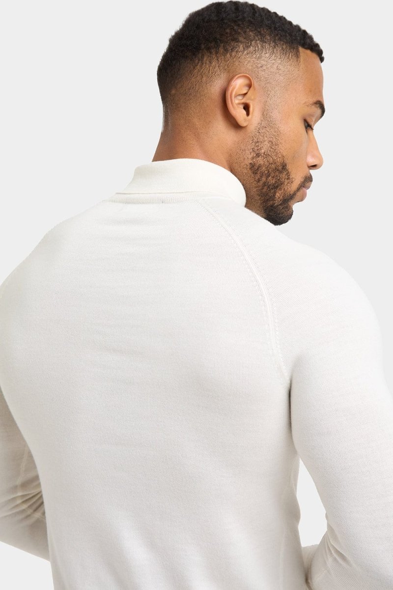 Merino Wool Turtleneck in Chalk - TAILORED ATHLETE - USA