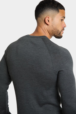 Merino Wool Crew Neck Jumper in Forest Marl - TAILORED ATHLETE - USA