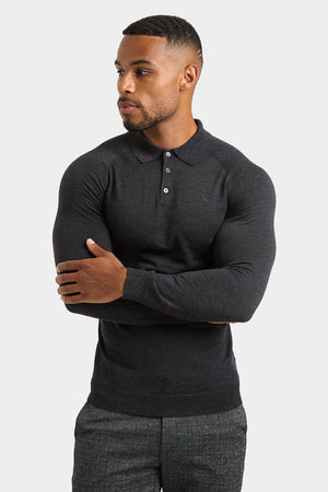 Merino Wool Polo Shirt in Forest Marl - TAILORED ATHLETE - USA